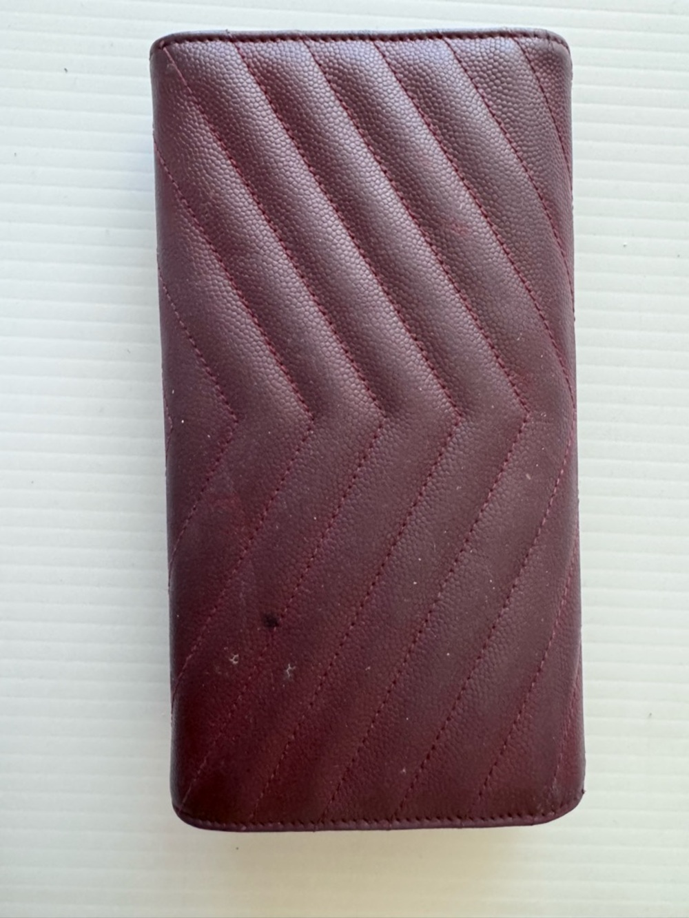 YSL Quilted Leather Wallet in Burgundy - Picture 3 of 7